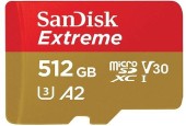 Card de memorie SanDisk Extreme MicroSDXC, 512GB, UHS-I U3, Clasa 10, V30 + Adaptor SD