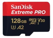 Card de memorie SanDisk Extreme PRO SDSQXCD-128G-GN6MA, MicroSDXC, 128GB, A2, UHS-I U3, V30 + Adaptor SD