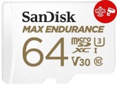 Card de memorie Sandisk MAX Endurance microSDXC, 64GB, Clasa 10, UHS-I U3 + Adaptor SD