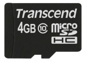 Card de memorie Transcend microSDHC, 4 GB, Clasa 10 