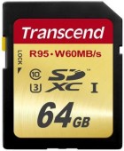 Card de memorie Transcend SDXC, 64GB, Clasa 10, UHS-I U3