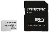 Card de memorie Transcend TS512GUSD300S-A, 512GB, UHS-I U3, A1 microSD cu Adaptor SD