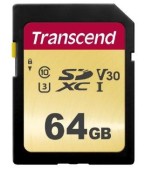 Card de memorie Transcend TS64GSDC500S, SDXC, 64GB, Clasa 10 UHS-I U3