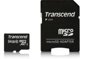 Card de memorie Transcend TS64GUSDXC10, microSDXC, 64GB, Clasa 10 + Adaptor microSD