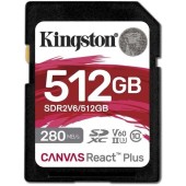 Card memorie SDXC Kingston Canvas React Plus, 512 GB, Clasa 10, V60, UHS-II U3