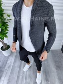Cardigan barbati gri inchis slim fit ZR T3557 P18-4.1