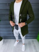 Cardigan barbati kaki cu gluga slim fit ZR T3608  P19-1.2