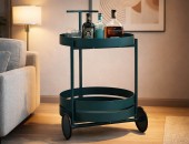 Carucior pentru servire, Mauro Ferretti, Saturn, 40x49.5x61 cm, metal, turcoaz