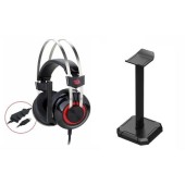 Casti Gaming cu Microfon Redragon Talos, USB, cu suport (Negru)