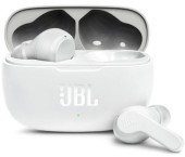 Casti Stereo JBL Wave 200TWS, True Wireless, Bluetooth, Deep Bass, IPX2, Touch Control (Alb)