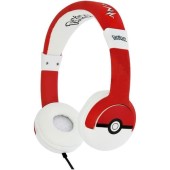 Casti Stereo OTL Pokemon Pokeball, Pentru copii, Cu fir (Rosu/Alb)