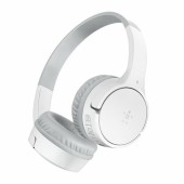 Casti Stereo Wireless Belkin SOUNDFORM Mini pentru copii, Bluetooth, Microfon, 30 ore Autonomie (Alb)