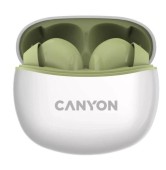 Casti True Wireless Canyon TWS-5, Bluetooth, In-Ear, Microfon (Alb/Verde)