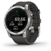 Ceas activity outdoor tracker Garmin Fenix 7, Bluetooth, Ecran 1.3inch, 47 mm, Wi-Fi, GPS, 10 ATM (Argintiu/Gri)