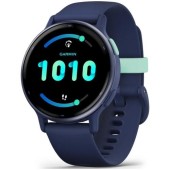 Ceas activity outdoor tracker Garmin vivoactive 5, GPS, 42mm, curea silicon, Metallic Navy/Navy