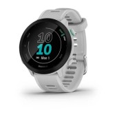 Ceas activity tracker Garmin Forerunner 55, GPS, Bluetooth, ecran MIP 1.04inch, bratara silicon (Alb)