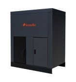 Centrala pe peleti Fornello Eco Energy 75 kW, echipata cu automatizare, afisaj digital, arzator fonta, curatare mecania a drumurilor de fum, buncar peleti integrat 180 kg