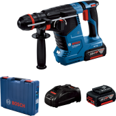 Ciocan rotopercutor Bosch Professional GBH 187-LI, 18 V, 2.4 J, 4350 bpm, 980 rpm, SDS plus + 2x Acumulatori GBA 5.0 Ah, Incarcator si Valiza transport