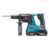 Ciocan rotopercutor Makita DHR243RTJ, SDS Plus, 18 V, 950 rpm, 4700 bpm, 2.0 J + 2x Acumulatori BL1830 5.0 Ah, Incarcator si Valiza transport Makpac