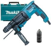 Ciocan rotopercutor Makita HR2630T, 800 W, 2.4 J, Mandrina interschimbabila, Valiza transport