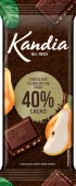 Ciocolata neagra Kandia cu pere 40% cacao 80g