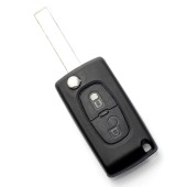 citroen / peugeot 407 - carcasa tip cheie briceag cu 2 butoane, lama hu83-sh2 cu suport baterie