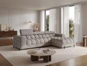 Coltar extensibil dreapta 3 locuri ELTAP, RT-20PEL, Felro, 285x181x93 cm, lemn/poliester, gri