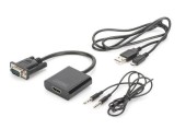 Convertor Digitus DA-70473, HDMI, VGA, Audio (Negru)