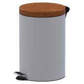 Cos de gunoi cu pedala Studio Casa, Metal, 12L, Alb/Wood