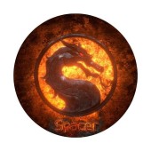 Covor pentru scaun gaming SPACER SPFP-DRAGON-120, protectie parchet, cauciuc si material textil, 1200 x 3mm, rotund