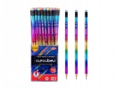 Creion negru cu radieră Daco Curcubeu, HB