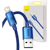 Crystal Shine USB to Lightning, 2.4A, 1.2m Albastru