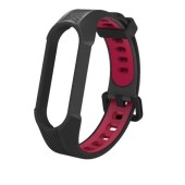 Curea silicon Tech-Protect Armour compatibila cu Xiaomi Mi Band 5/6/6 NFC (Negru/Rosu)