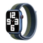 Curea Smartwatch Apple Watch 41mm Sport Loop Regular (Verde/Albastru)