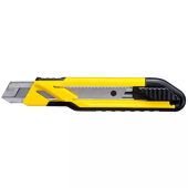 Cutter bimaterial cu auto-blocare, Stanley, 18mm, otel/plastic, galben/negru