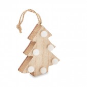 Decoratiune brad din lemn cu lumin