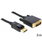 Delock Cable Displayport 1.2 male to DVI 24+1 male 5 m