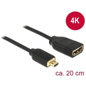 Delock Cable High Speed HDMI with Ethernet - HDMI micro D male > HDMI A female