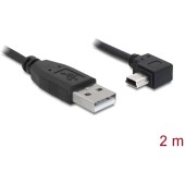 Delock Delock cable USB 2.0-A male > USB mini-B 5pin male angled 2m