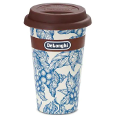 Delonghi Cana ceramica DLSC064, perete dublu termic, Delonghi BLU FLOWER, 300ml, capac silicon