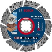 Disc de taiere diamantat Bosch Expert MultiMaterial 2608900670, 125x2.4x12 mm, prindere X-LOCK