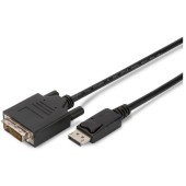 DisplayPort v1.1a Male - DVI-D Male, 2m, negru