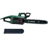 Drujba electrica (fierastrau) cu lant Bosch UniversalChain 35, putere 1800 W, lama 35 cm, viteza lant 12 m/s, lant Oregon, sistem SDS de tensionare lant, ungere automata, contine 2 lanturi