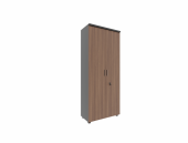 Dulap birou Standard PAL negru/nuc Milano 80x40x192 cm 2 usi