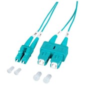 Duplex Jumper LC-SC 50/125, OM3, LSZH, aqua, 1.2mm, 5m