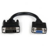 DVIVGAMF8IN, 8in DVI to VGA Cable Adapter - DVI-I Male to VGA Female Dongle Adapter (DVIVGAMF8IN) - VGA adapter - 20 cm