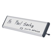 Ecuson pt. birou din aluminiu, 50x205 mm, personalizabil cu ștergere uscată Bi-Office Info Tag
