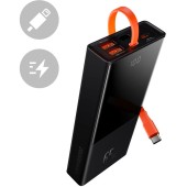 Elf 20000mAh 65W 2x USB / USB tip C / USB incorporat tip C Cablu de incarcare rapida de livrare a energiei negru (PPJL000001)