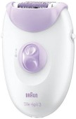 Epilator Braun Silk-epil 3-3170, 20 pense, 2 viteze, Smartlight (Alb/Mov)