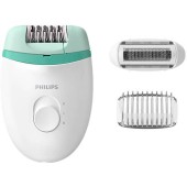 Epilator Philips Satinelle Essential BRE245/00, 2 viteze, Alb/Verde